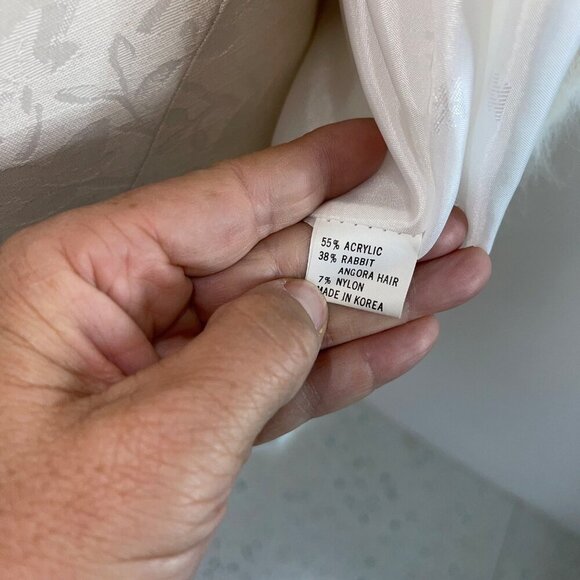 Lee Sands Vintage Womens Jacket One Size White Embellished Cardigan Open Front - Picture 7 of 10